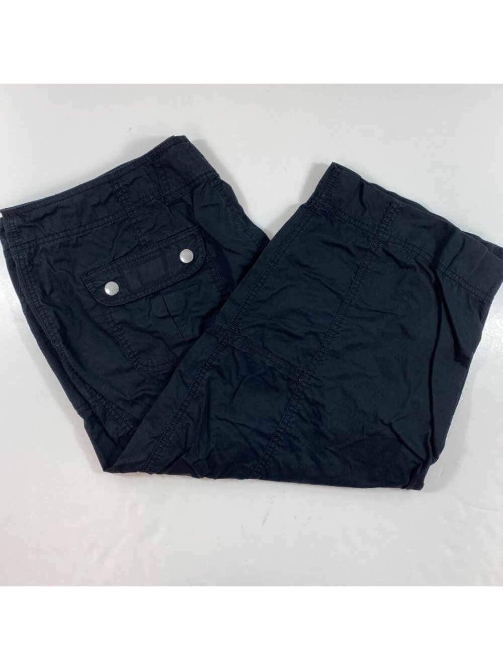 Mossimo Womens Black Cargo Capris Pants Pockets Spring Summer Casual Size 18W